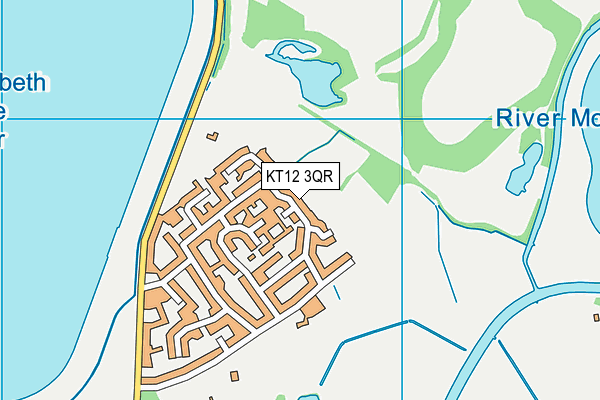 KT12 3QR map - OS VectorMap District (Ordnance Survey)