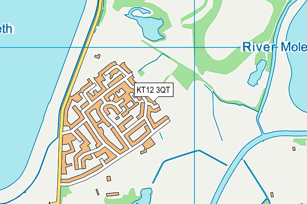 KT12 3QT map - OS VectorMap District (Ordnance Survey)