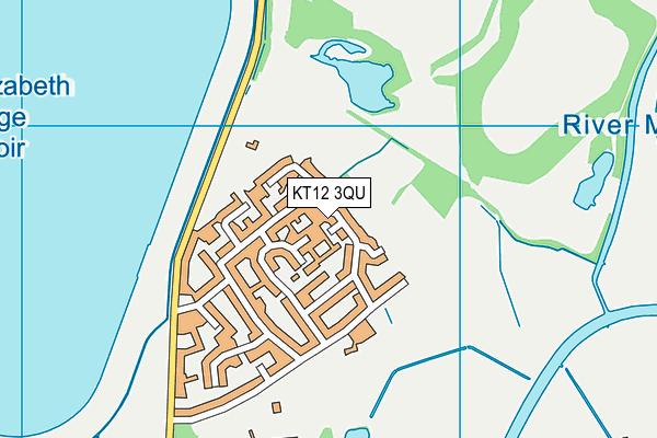 KT12 3QU map - OS VectorMap District (Ordnance Survey)