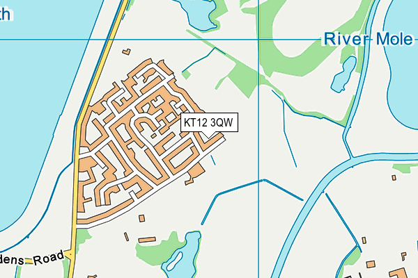 KT12 3QW map - OS VectorMap District (Ordnance Survey)