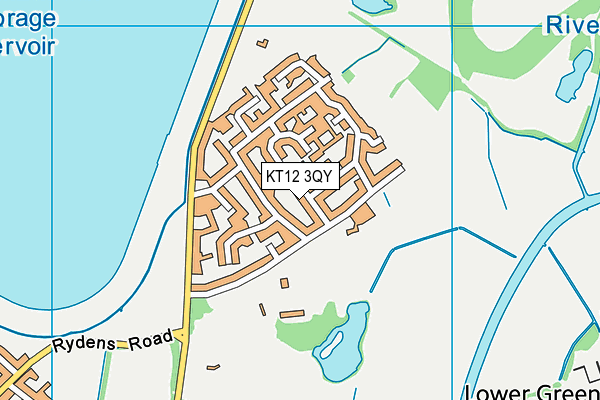 KT12 3QY map - OS VectorMap District (Ordnance Survey)