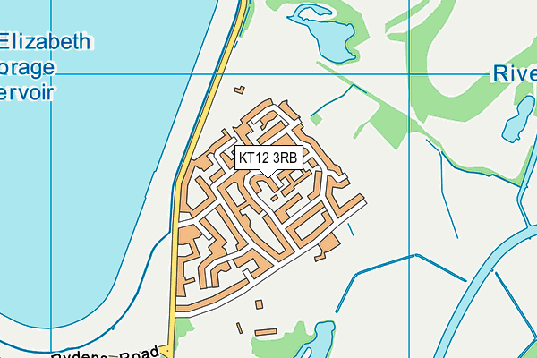 Ansell Hall (Closed) map (KT12 3RB) - OS VectorMap District (Ordnance Survey)