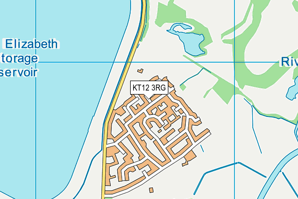 KT12 3RG map - OS VectorMap District (Ordnance Survey)