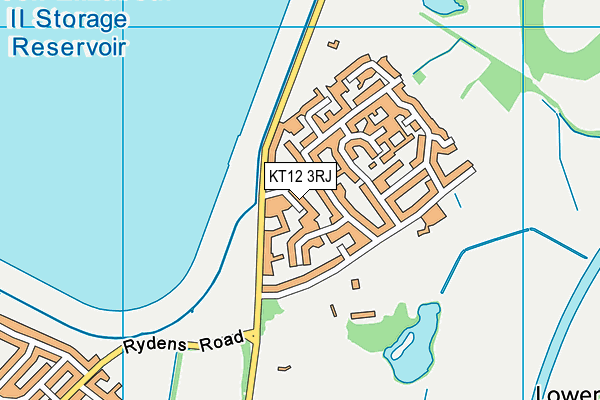 KT12 3RJ map - OS VectorMap District (Ordnance Survey)