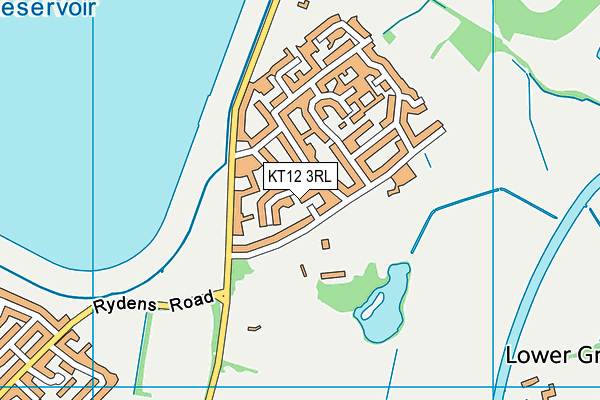 KT12 3RL map - OS VectorMap District (Ordnance Survey)