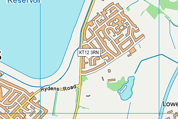 KT12 3RN map - OS VectorMap District (Ordnance Survey)