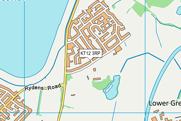KT12 3RP map - OS VectorMap District (Ordnance Survey)