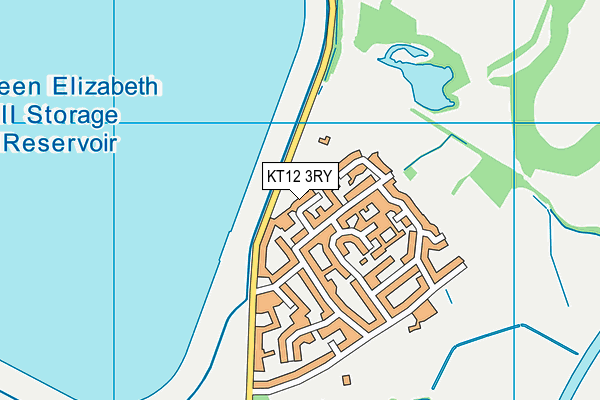 KT12 3RY map - OS VectorMap District (Ordnance Survey)