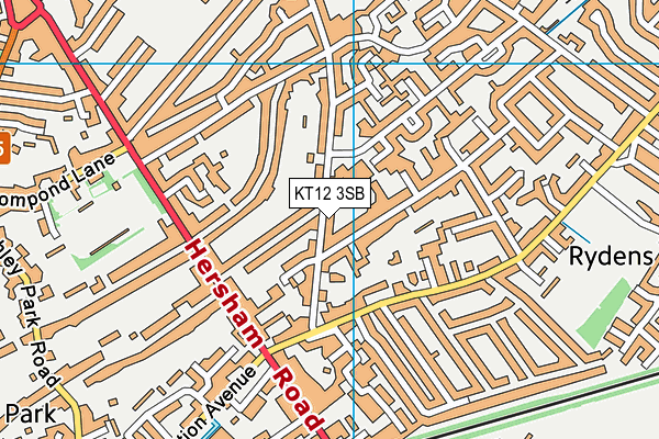 KT12 3SB map - OS VectorMap District (Ordnance Survey)
