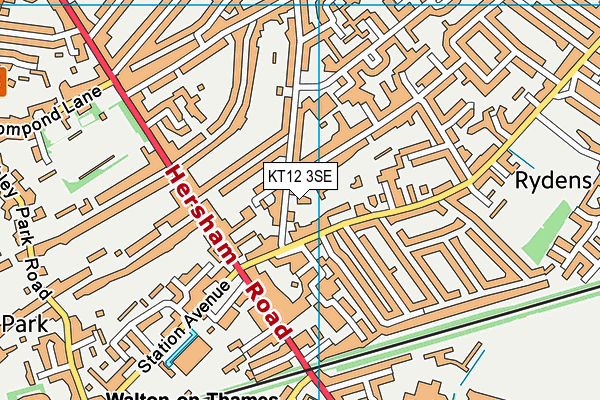KT12 3SE map - OS VectorMap District (Ordnance Survey)