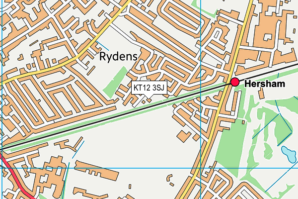 KT12 3SJ map - OS VectorMap District (Ordnance Survey)