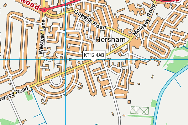 KT12 4AB map - OS VectorMap District (Ordnance Survey)