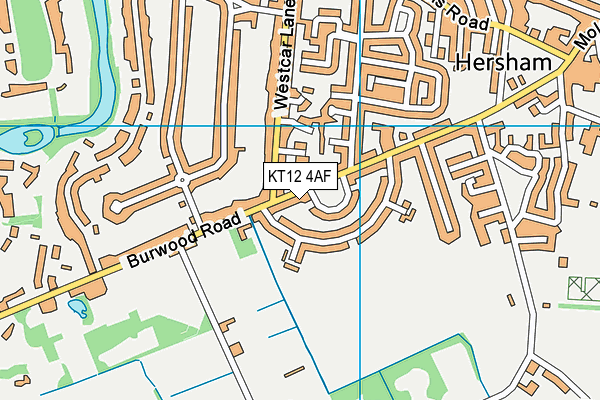 KT12 4AF map - OS VectorMap District (Ordnance Survey)