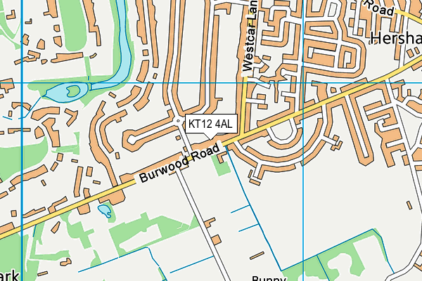 KT12 4AL map - OS VectorMap District (Ordnance Survey)