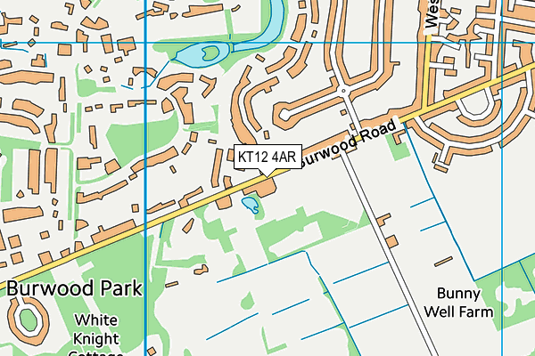 KT12 4AR map - OS VectorMap District (Ordnance Survey)