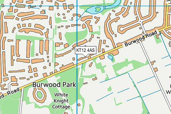 KT12 4AS map - OS VectorMap District (Ordnance Survey)