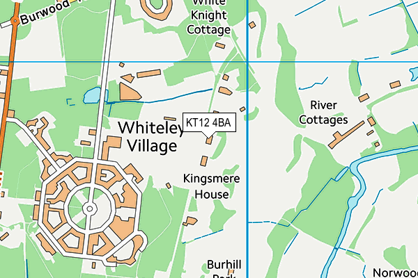 KT12 4BA map - OS VectorMap District (Ordnance Survey)