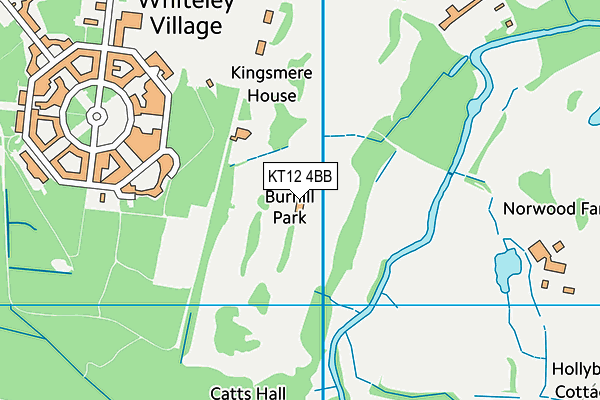 KT12 4BB map - OS VectorMap District (Ordnance Survey)