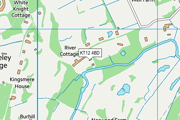 KT12 4BD map - OS VectorMap District (Ordnance Survey)