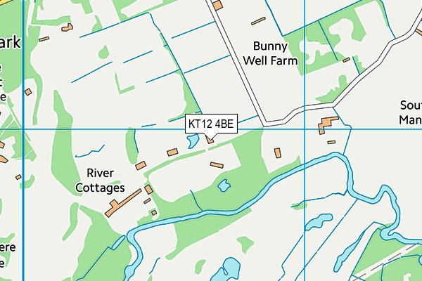 KT12 4BE map - OS VectorMap District (Ordnance Survey)