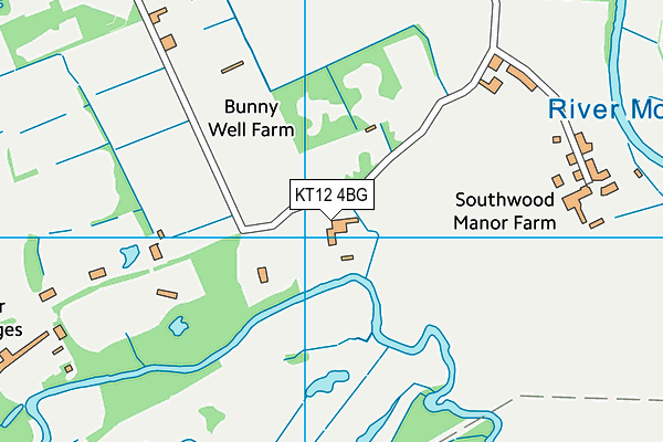 KT12 4BG map - OS VectorMap District (Ordnance Survey)
