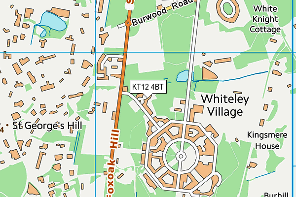 KT12 4BT map - OS VectorMap District (Ordnance Survey)