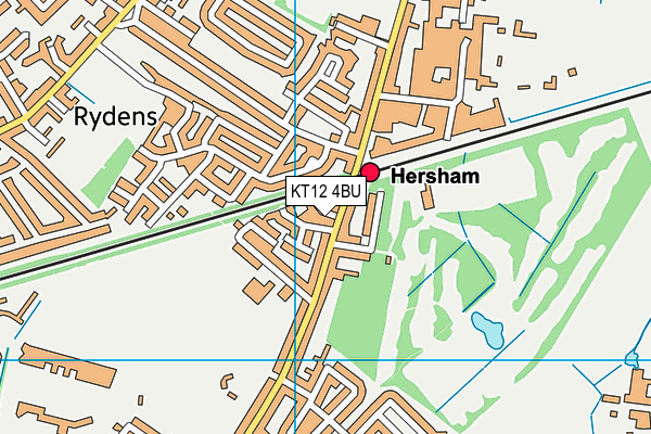 KT12 4BU map - OS VectorMap District (Ordnance Survey)