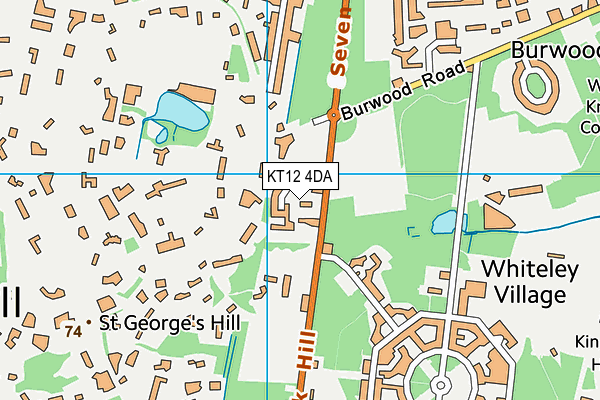 Walton And Hersham Arena map (KT12 4DA) - OS VectorMap District (Ordnance Survey)