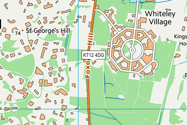 KT12 4DG map - OS VectorMap District (Ordnance Survey)