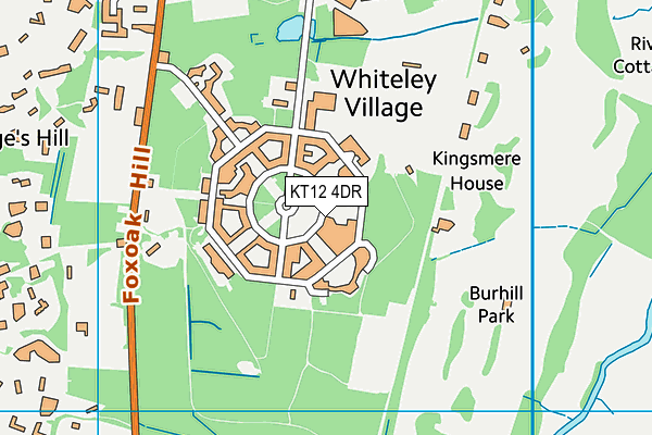 KT12 4DR map - OS VectorMap District (Ordnance Survey)