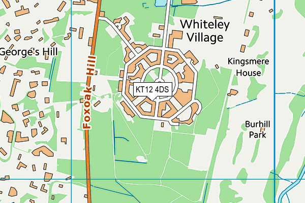 KT12 4DS map - OS VectorMap District (Ordnance Survey)
