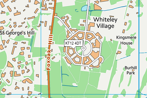 KT12 4DT map - OS VectorMap District (Ordnance Survey)