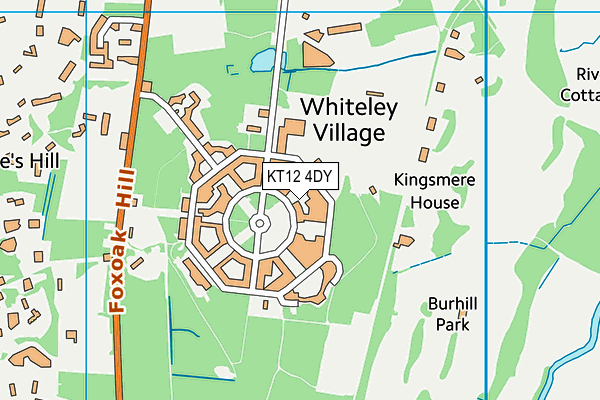 KT12 4DY map - OS VectorMap District (Ordnance Survey)
