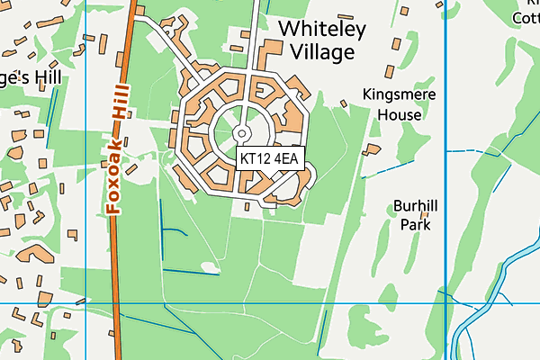 KT12 4EA map - OS VectorMap District (Ordnance Survey)