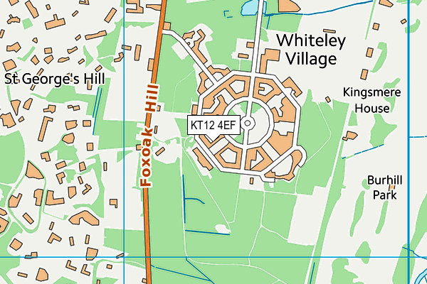 KT12 4EF map - OS VectorMap District (Ordnance Survey)