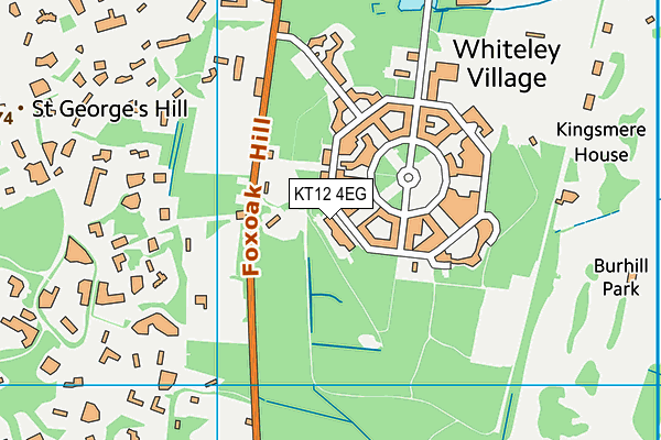 KT12 4EG map - OS VectorMap District (Ordnance Survey)