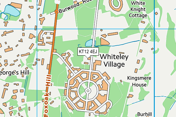 Whiteley Village Reeds Weybridge Rfc map (KT12 4EJ) - OS VectorMap District (Ordnance Survey)