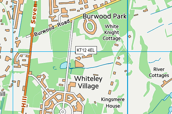 Whiteley Village Cricket Club map (KT12 4EL) - OS VectorMap District (Ordnance Survey)