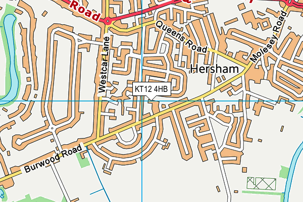 KT12 4HB map - OS VectorMap District (Ordnance Survey)