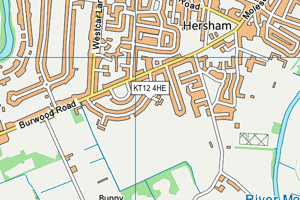 KT12 4HE map - OS VectorMap District (Ordnance Survey)