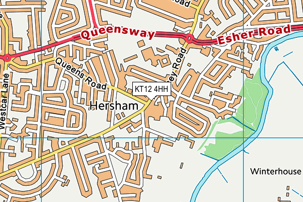 KT12 4HH map - OS VectorMap District (Ordnance Survey)