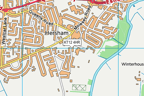 KT12 4HR map - OS VectorMap District (Ordnance Survey)