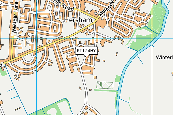 KT12 4HY map - OS VectorMap District (Ordnance Survey)