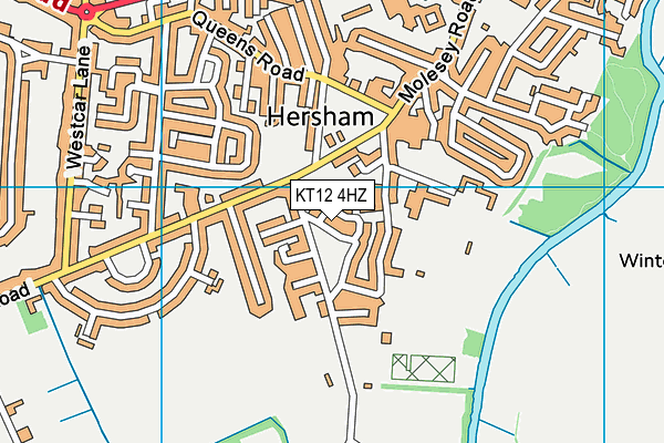 KT12 4HZ map - OS VectorMap District (Ordnance Survey)