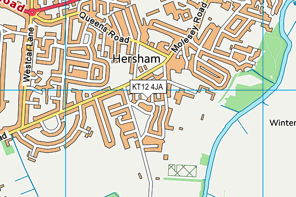 KT12 4JA map - OS VectorMap District (Ordnance Survey)