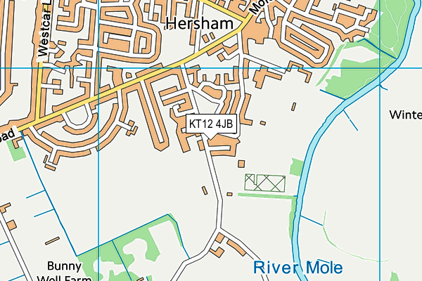 KT12 4JB map - OS VectorMap District (Ordnance Survey)