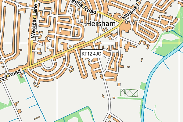 KT12 4JG map - OS VectorMap District (Ordnance Survey)