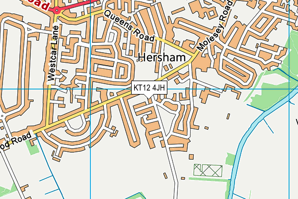 KT12 4JH map - OS VectorMap District (Ordnance Survey)