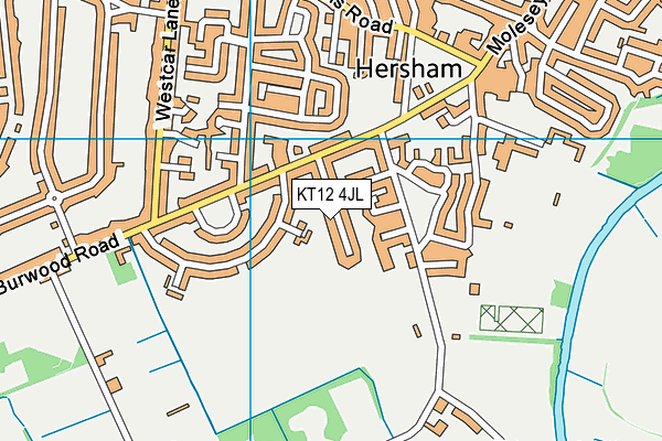 KT12 4JL map - OS VectorMap District (Ordnance Survey)