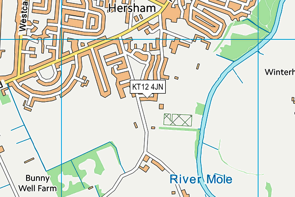 KT12 4JN map - OS VectorMap District (Ordnance Survey)
